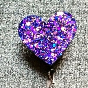Heart retractable name badge reel ID holder